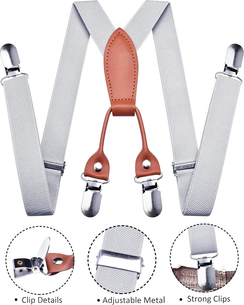 Branduce Solid Color Baby Boy Suspender with 4 Strong Clips Adjustable Kids Y Back Suspenders - Image 2